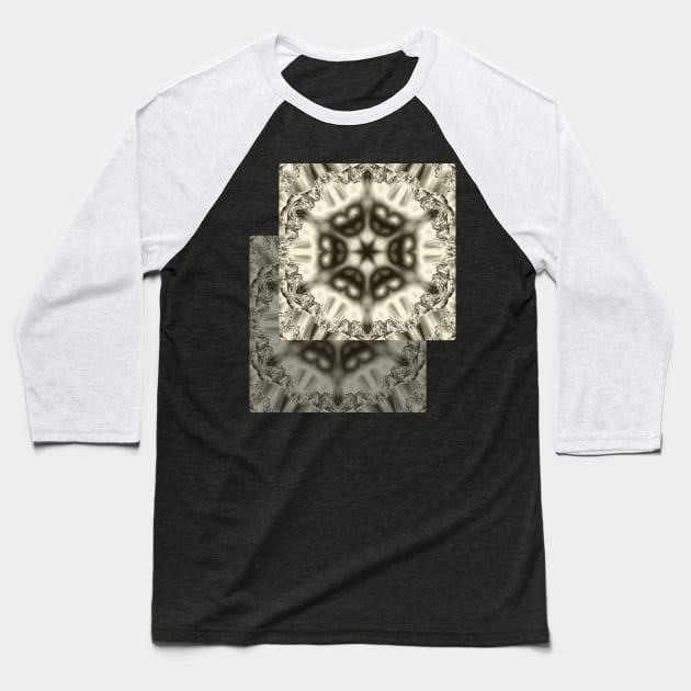 Sepia jewelled kaleidoscope splendor Baseball T-Shirt by hereswendy